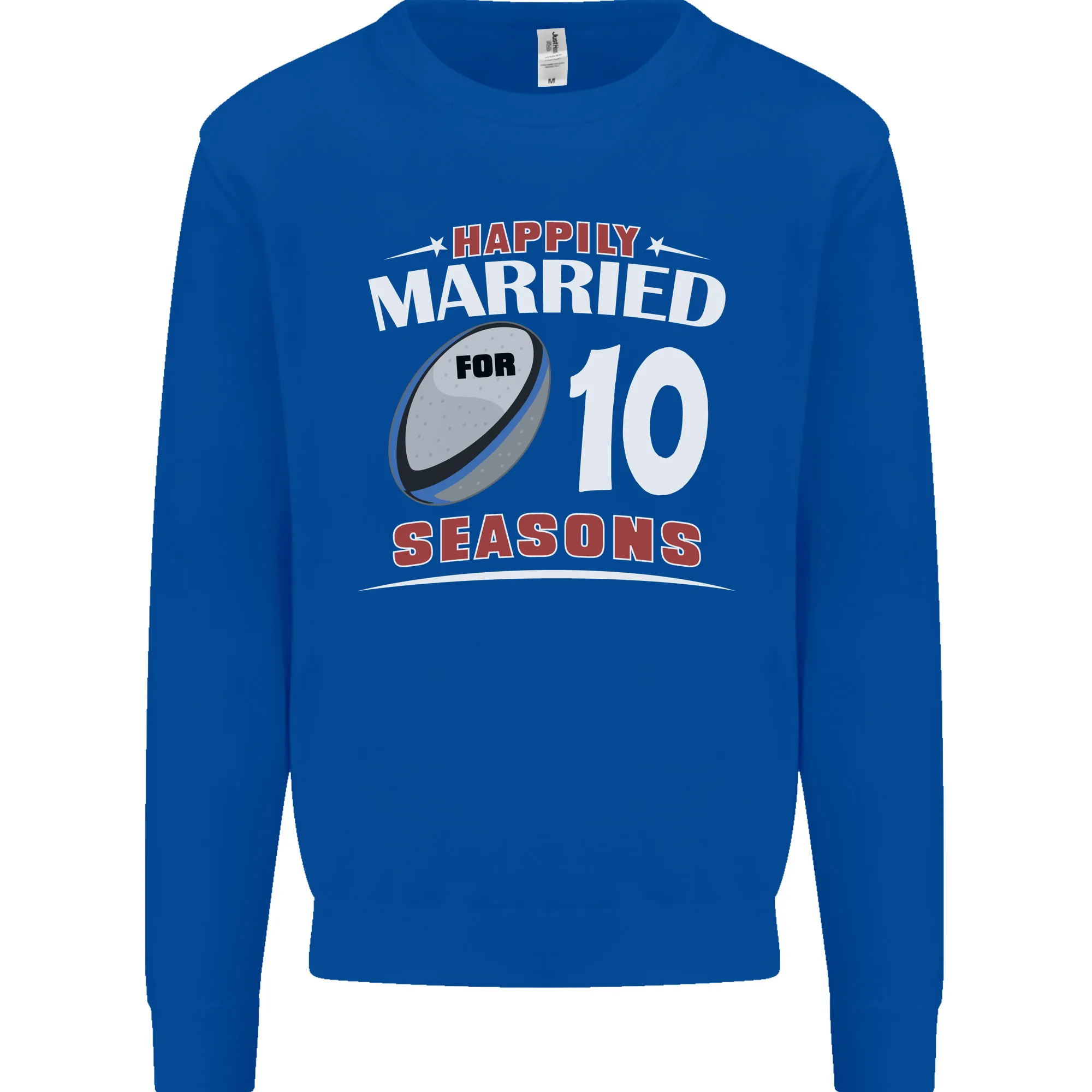 10 Year Wedding Anniversary 10th Rugby Mens Sweatshirt Jumper