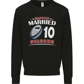 10 Year Wedding Anniversary 10th Rugby Mens Sweatshirt Jumper