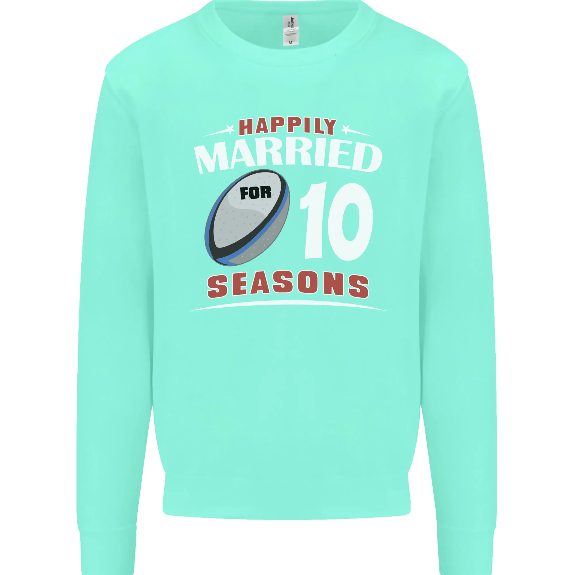 10 Year Wedding Anniversary 10th Rugby Mens Sweatshirt Jumper