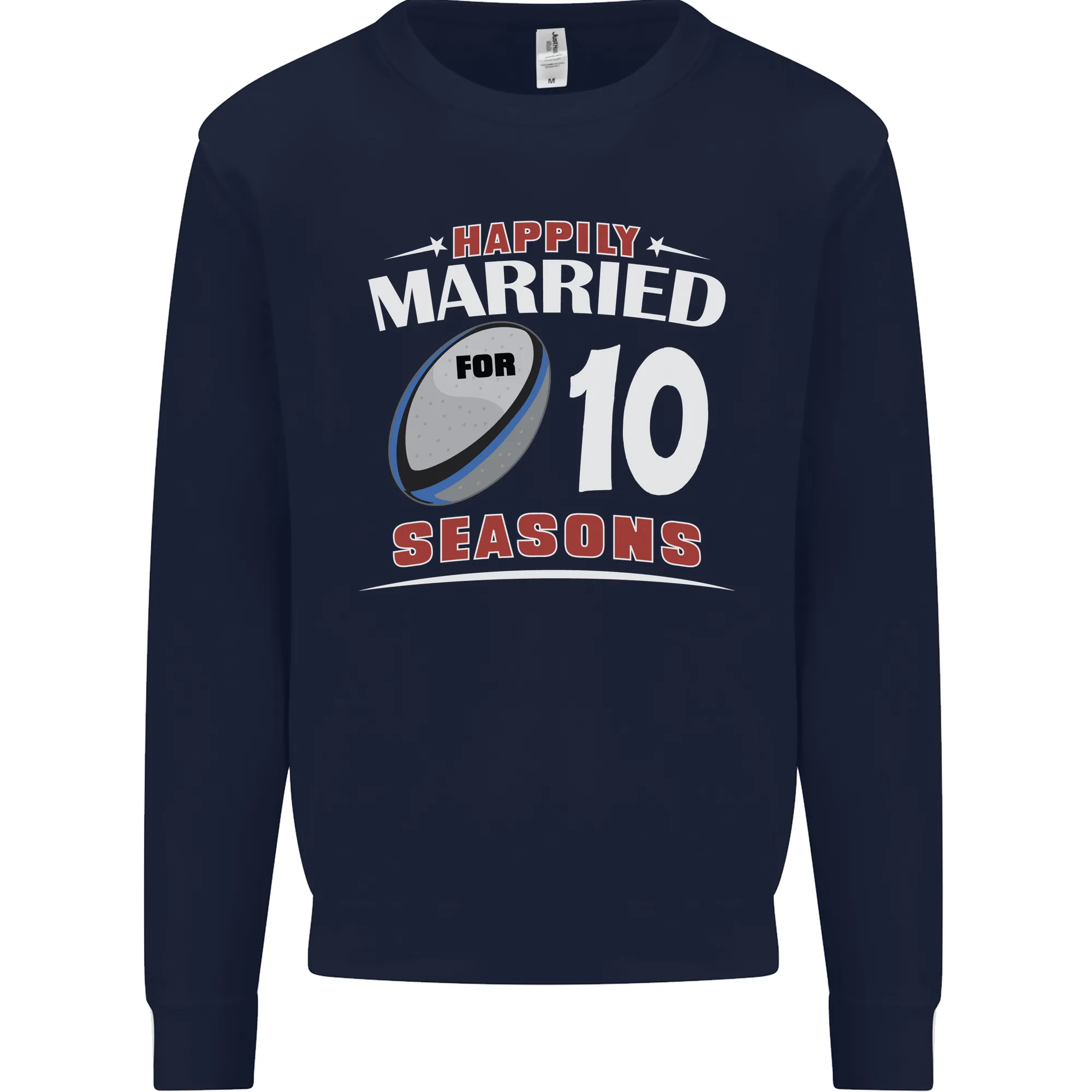 10 Year Wedding Anniversary 10th Rugby Mens Sweatshirt Jumper