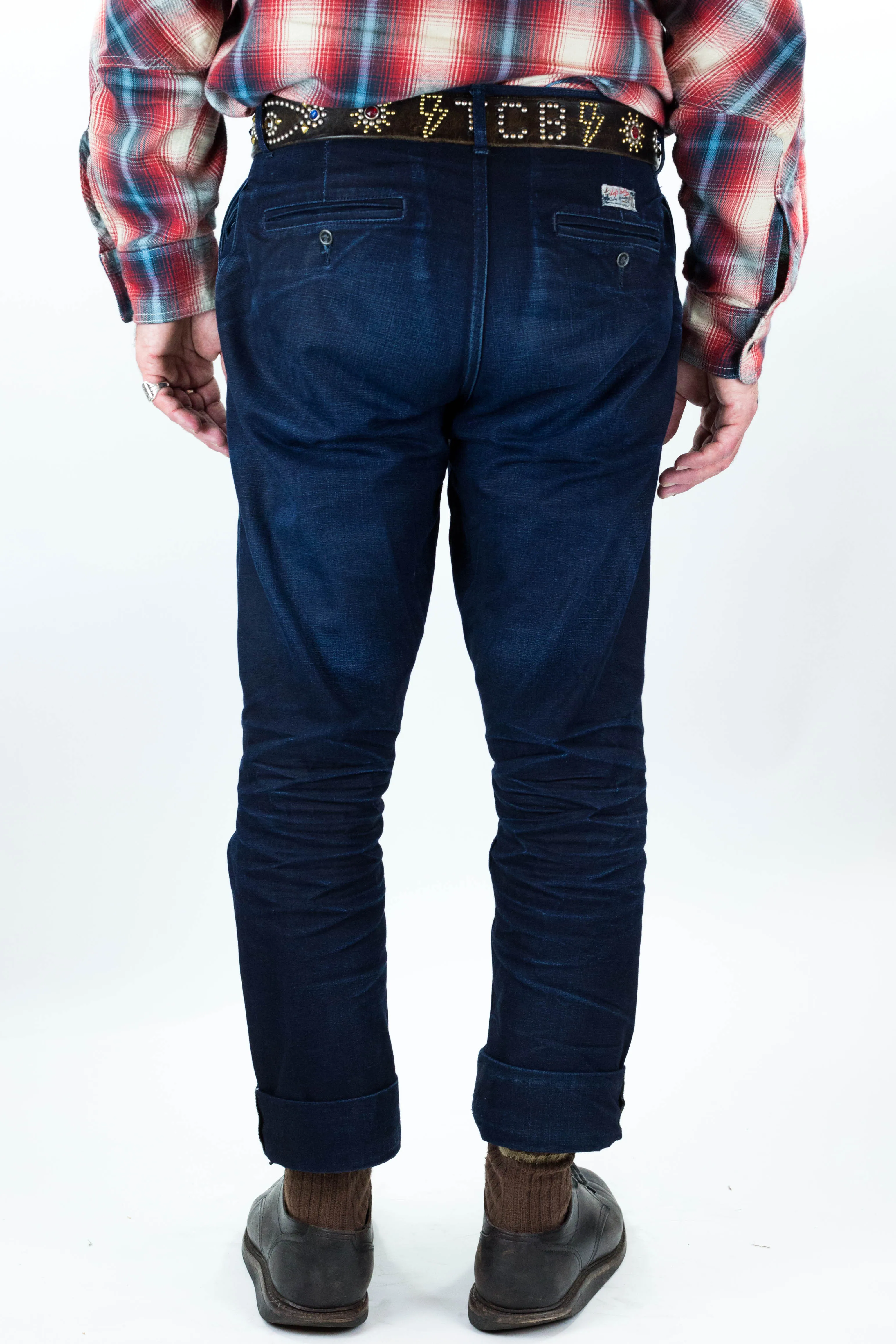 12 oz Nihon Menpu Japanese deep Indigo selvedge duck chinos