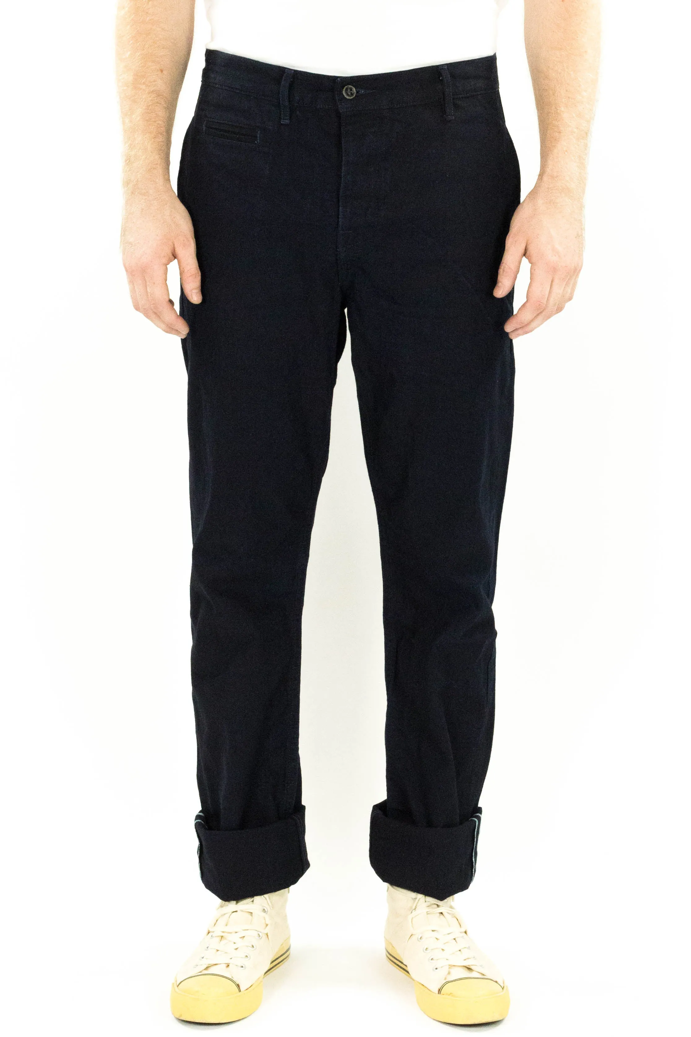 12 oz Nihon Menpu Japanese deep Indigo selvedge duck chinos