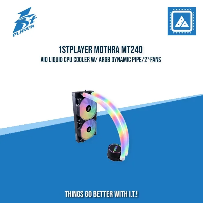 1STPLAYER MOTHRA MT240 AIO LIQUID CPU COOLER W/ ARGB DYNAMIC PIPE/2*FANS