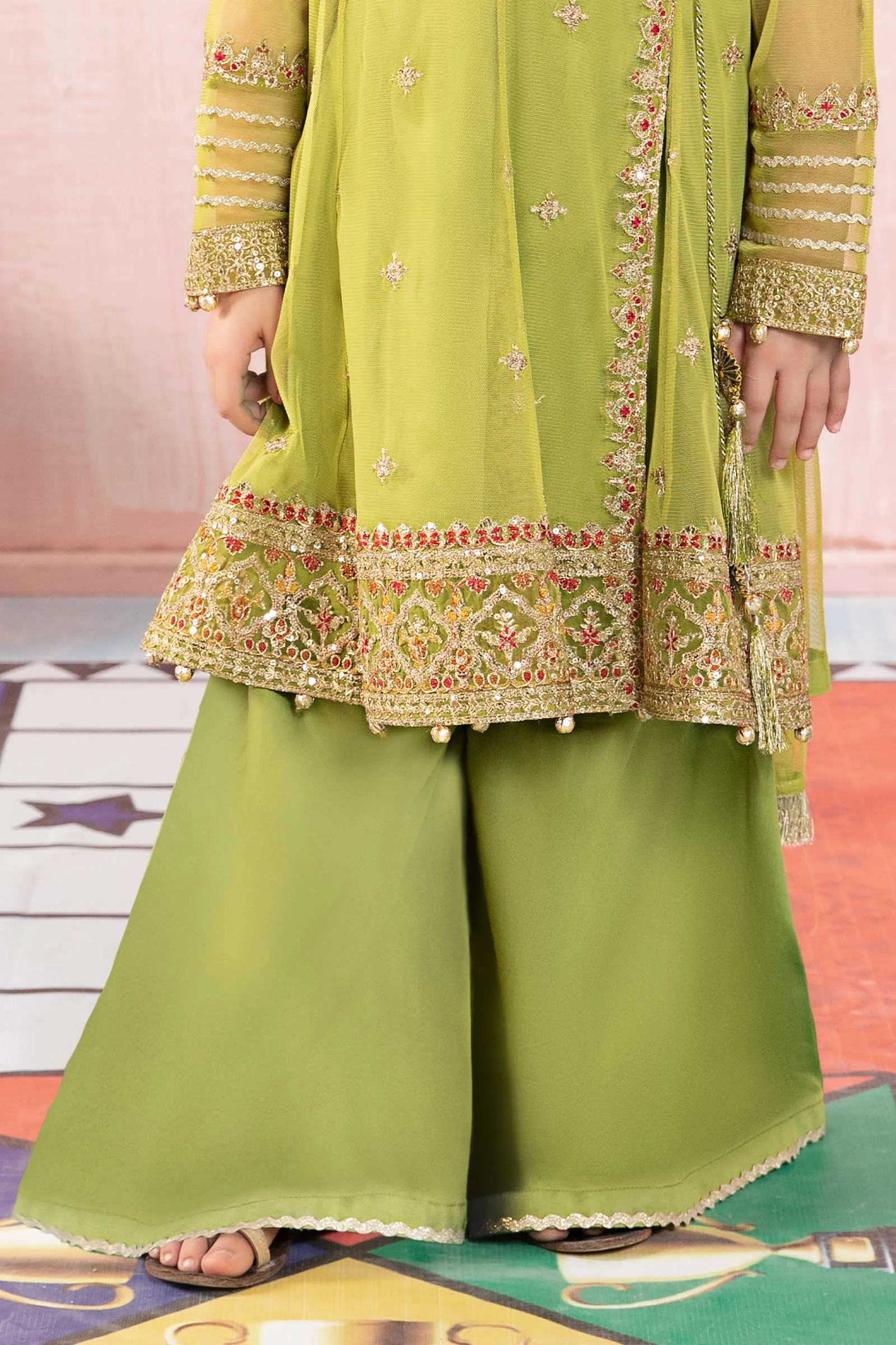 3 Piece Embroidered Net Suit | MKS-PF24-05