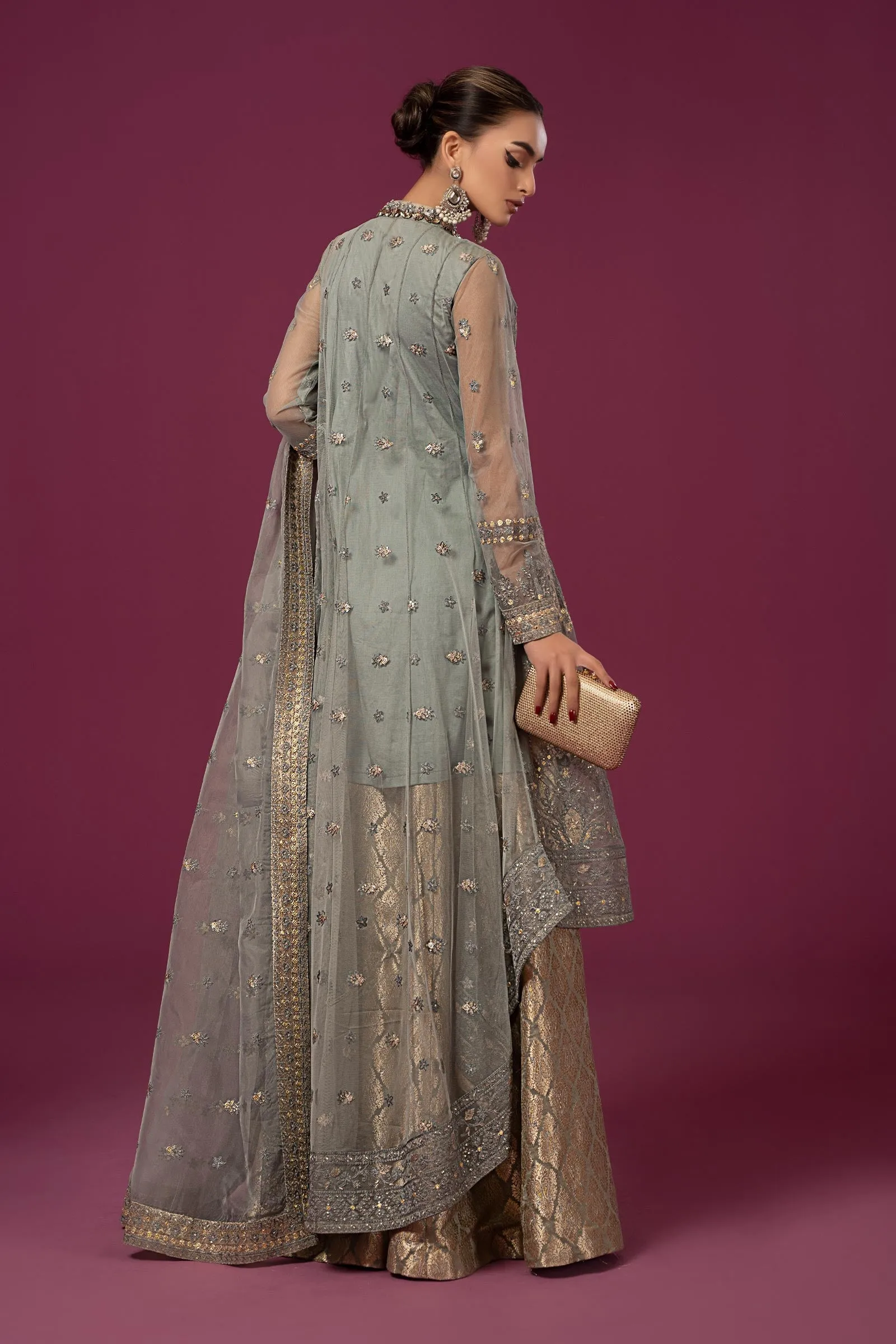 3 Piece Embroidered Net Suit | SF-EF24-28