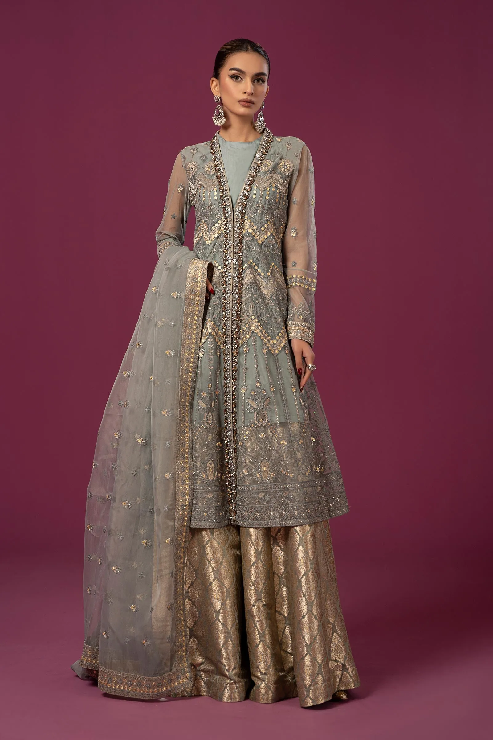 3 Piece Embroidered Net Suit | SF-EF24-28