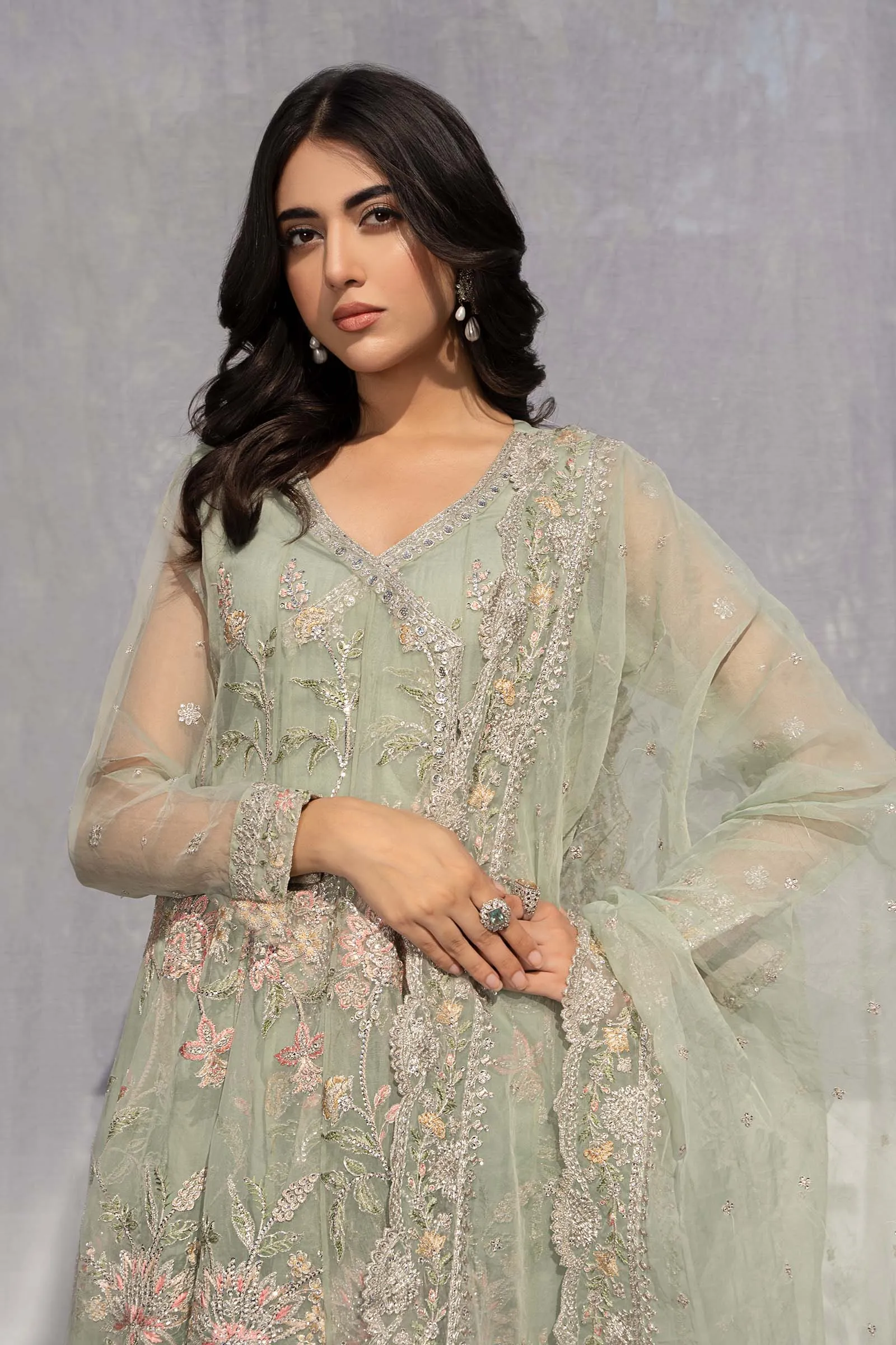 3 Piece Embroidered Organza Suit | SF-EF24-19