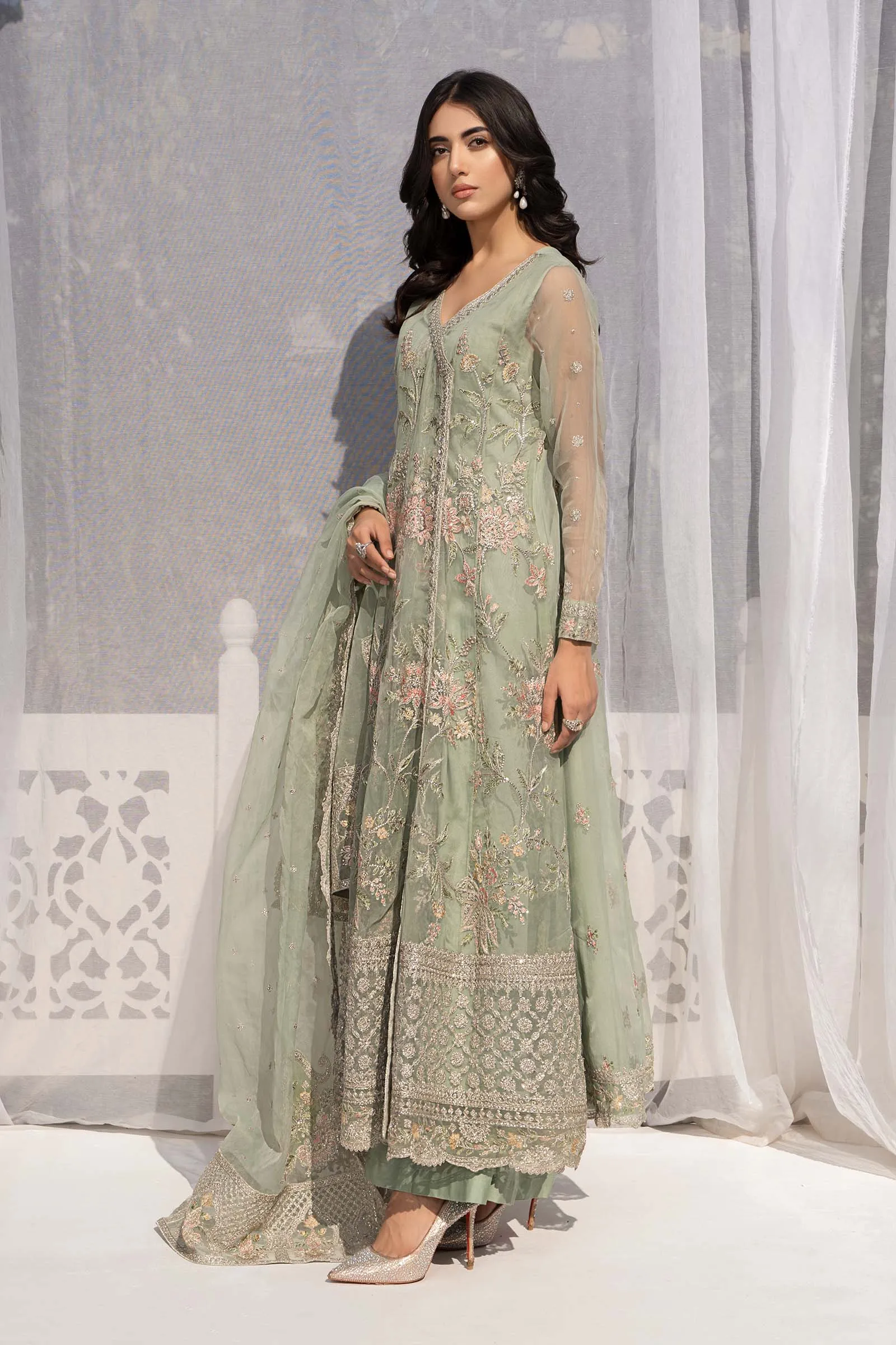 3 Piece Embroidered Organza Suit | SF-EF24-19