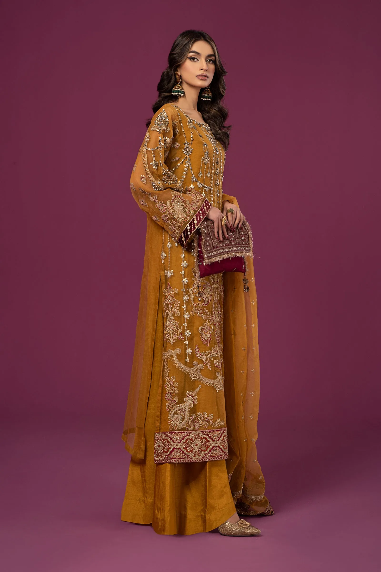 3 Piece Embroidered Organza Suit | SF-EF24-45