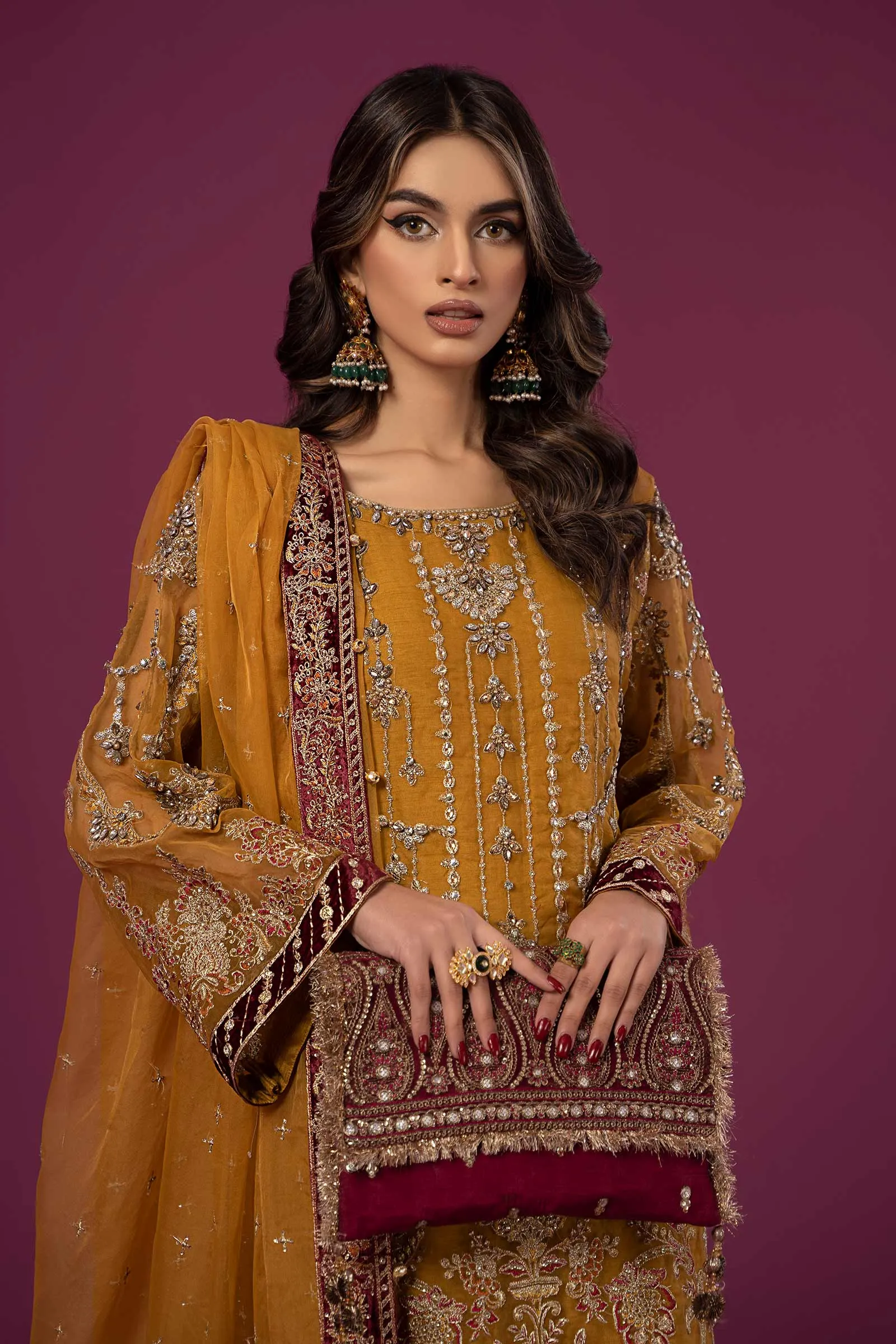 3 Piece Embroidered Organza Suit | SF-EF24-45