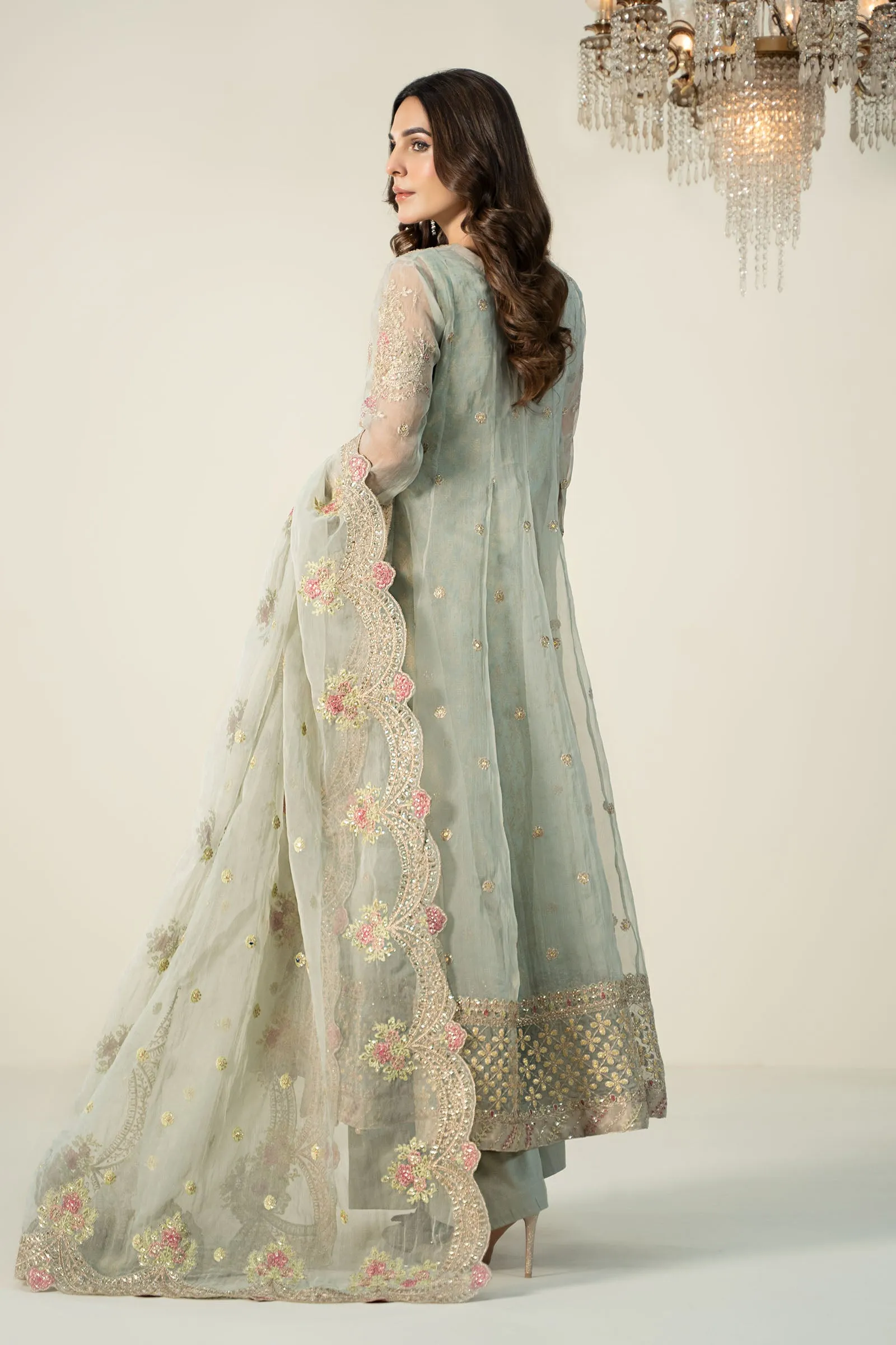 3 Piece Embroidered Organza Suit | SF-W24-01