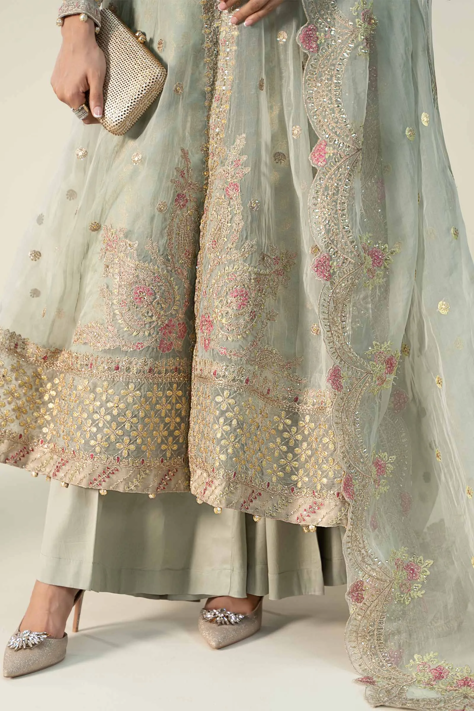 3 Piece Embroidered Organza Suit | SF-W24-01