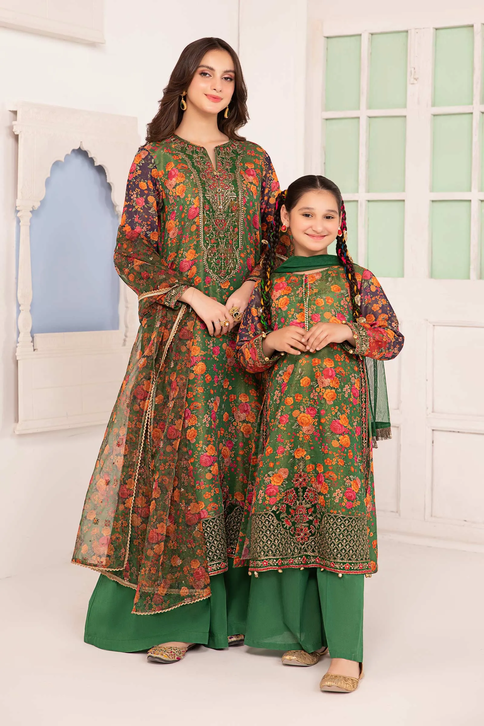 3 Piece Printed Cotton Masoori Suit | DW-EA24-31