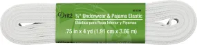 3/4" Underwear & Pajama Elastic, White