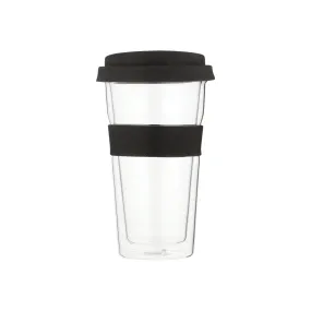 500ml Snappy Thermal Glass Tumbler Black SN-GL400BL