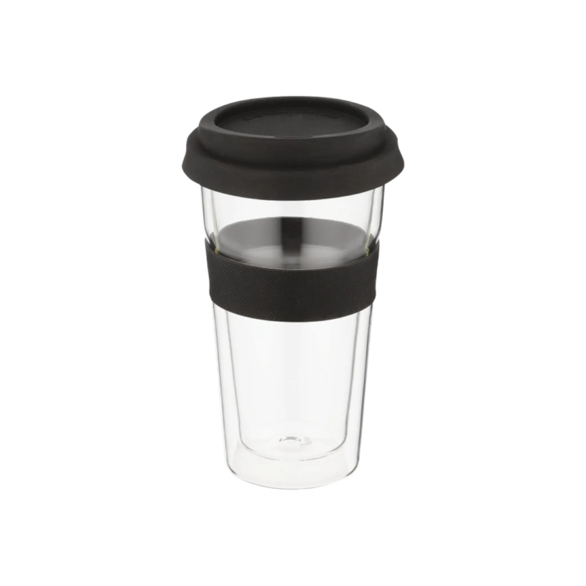 500ml Snappy Thermal Glass Tumbler Black SN-GL400BL