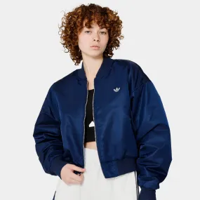 adidas Originals Women's Reversible Crop Bomber Jacket Night Indigo / Blue Fusion