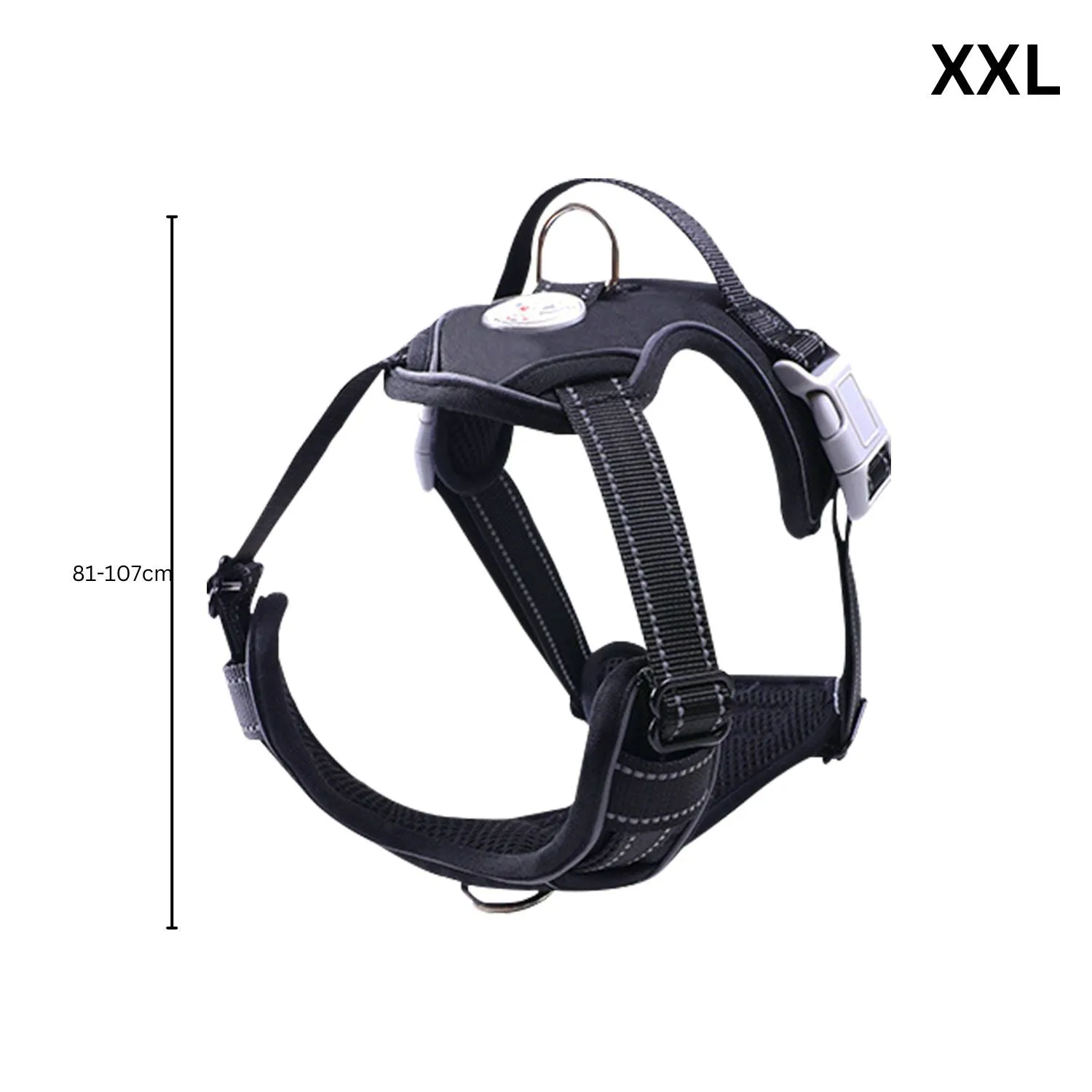 Adjustable XXL Dog Harness Vest, Padded, Reflective - FLOOFI