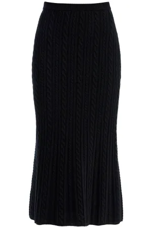 Alessandra Rich Knitted Midi Skirt With Cable Knit