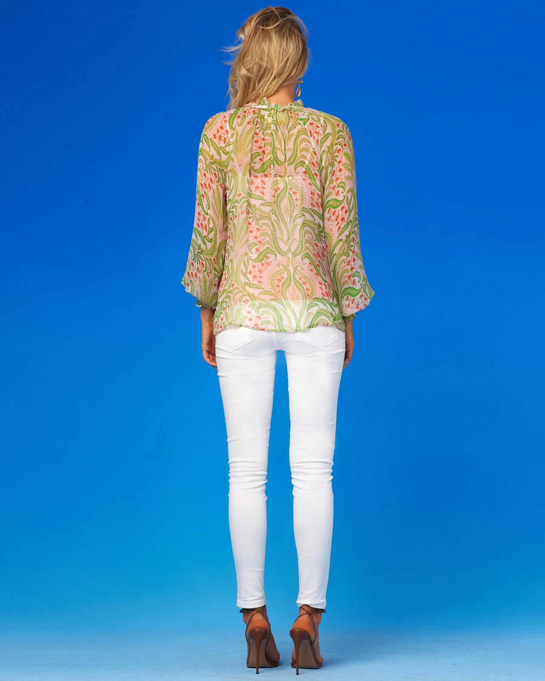 Artemisia Chiffon Blouse in Delicate Ferns