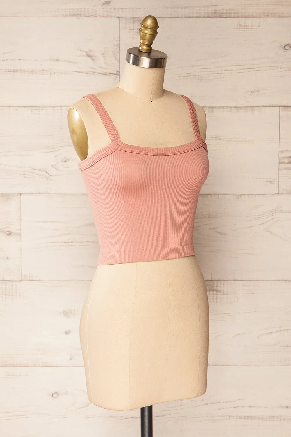 Bedarieu Pink | Cropped Ribbed Cami