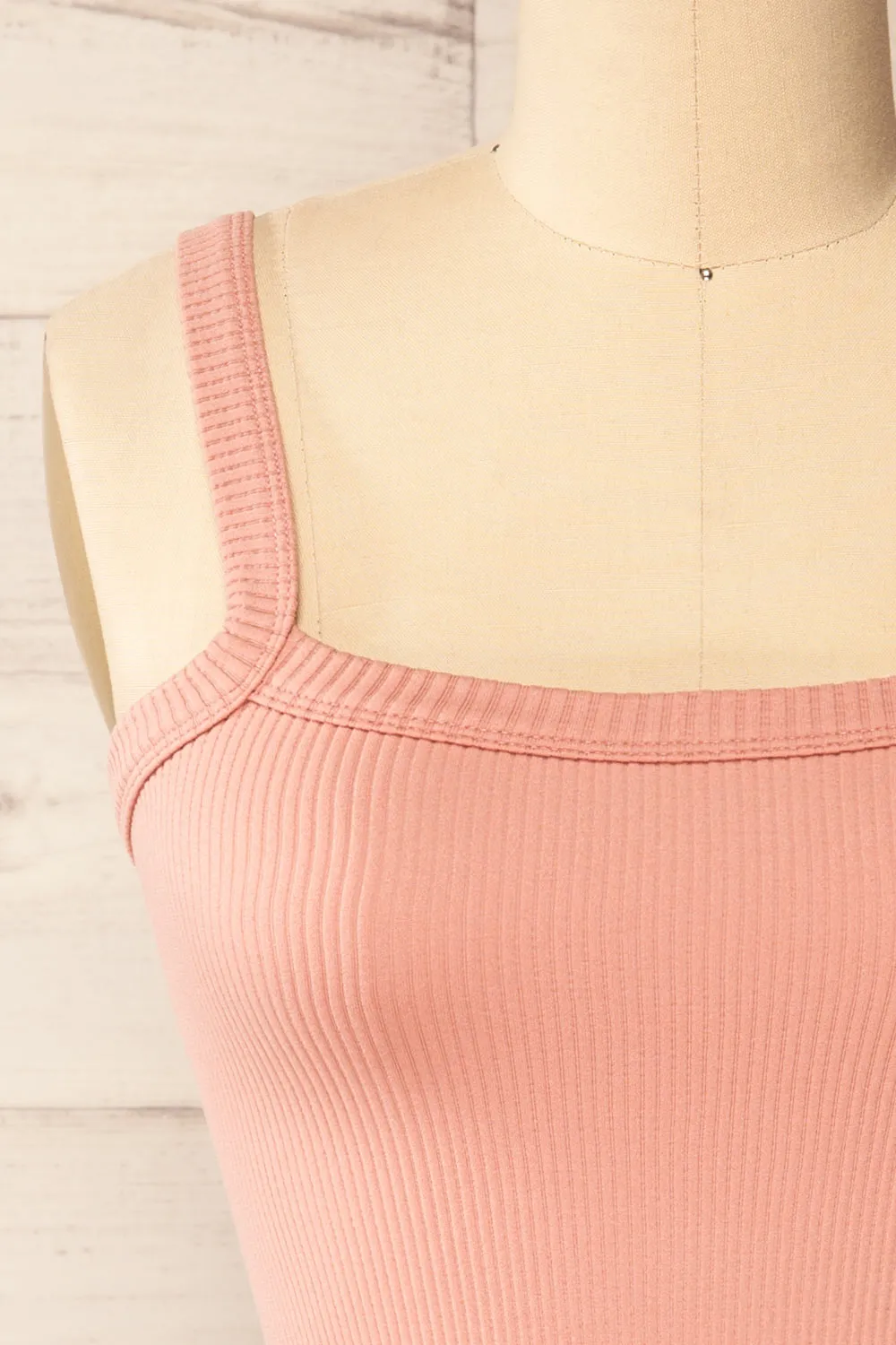 Bedarieu Pink | Cropped Ribbed Cami