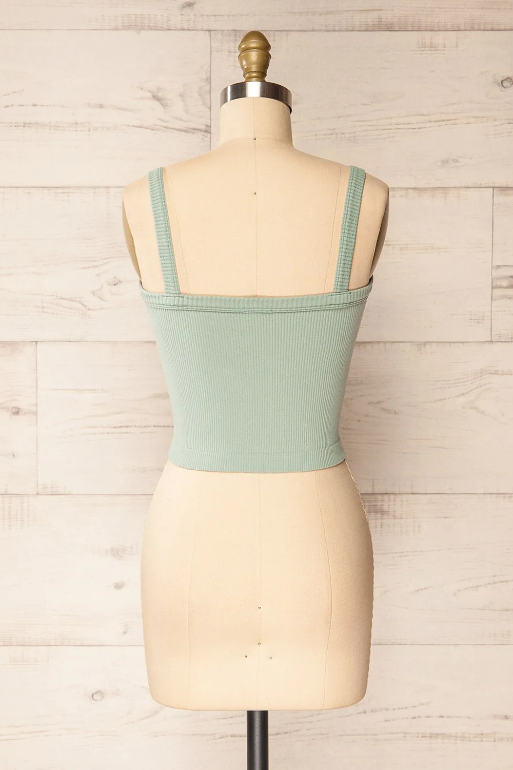 Bedarieu Sage | Cropped Ribbed Cami