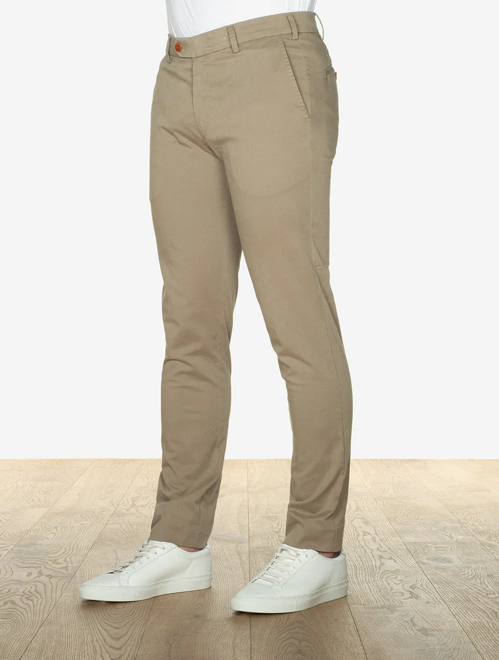 Beige Lupus Cotton Trousers