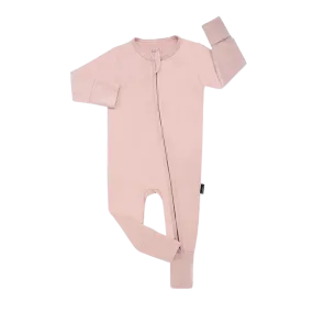 BELAN J Footless Sleeper with Fold-Over Cuffs - Rose Quartz