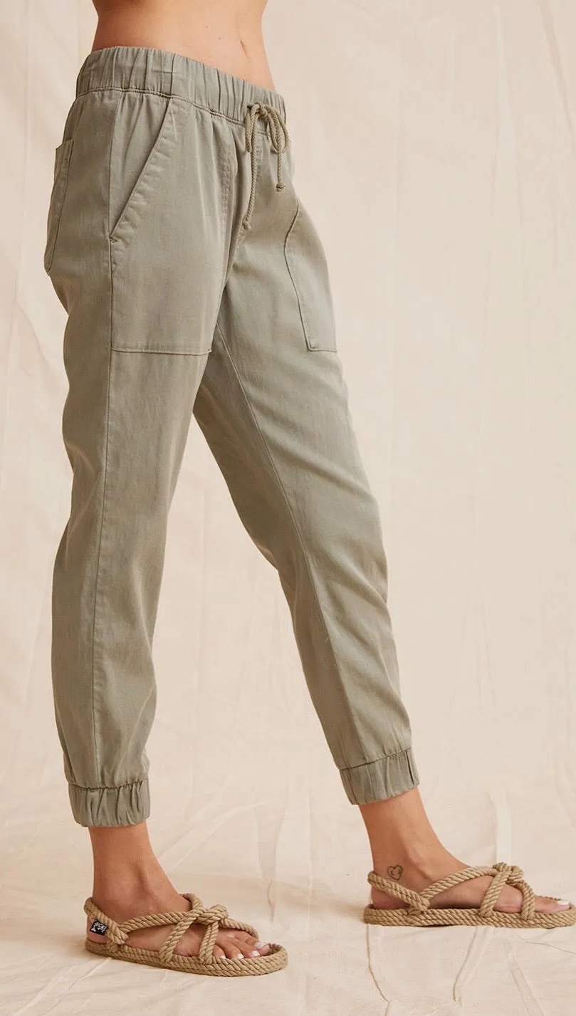 Bella Dahl Pocket Jogger Pants Soft Army