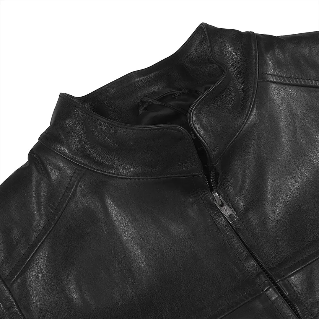 Black Leather Biker Vest