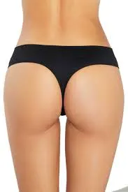 Black Low Hide Thong Rib