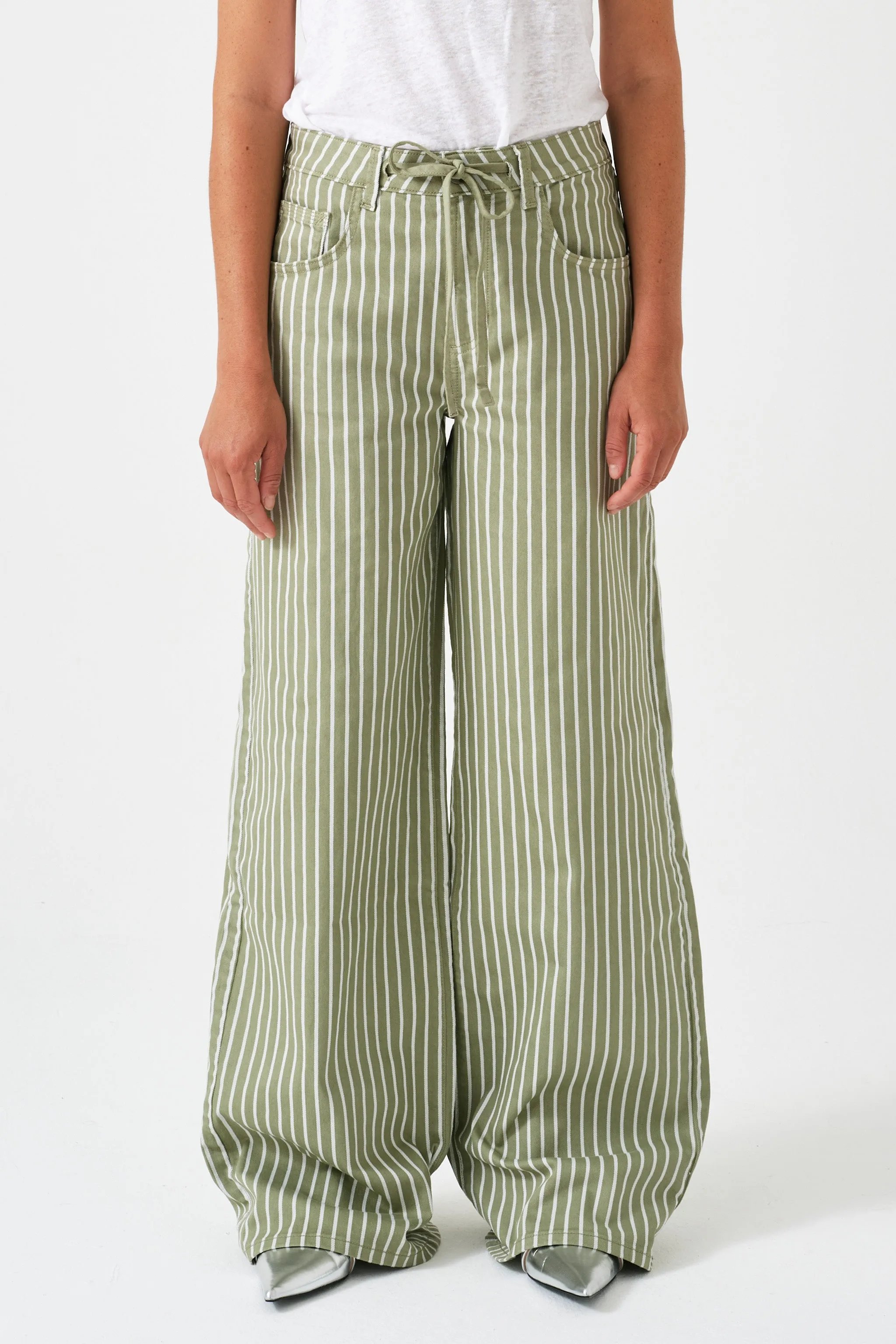 Blake Jean in Vintage Moss Wide Stripe