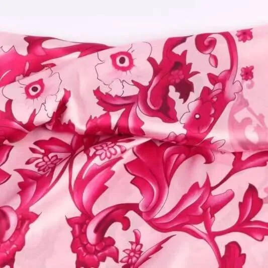 Blossom Range|Floral Power Design|Pink|Long Silk Scarf