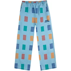 Bobo Choses Light Blue Color Game All Over Baggy Pants