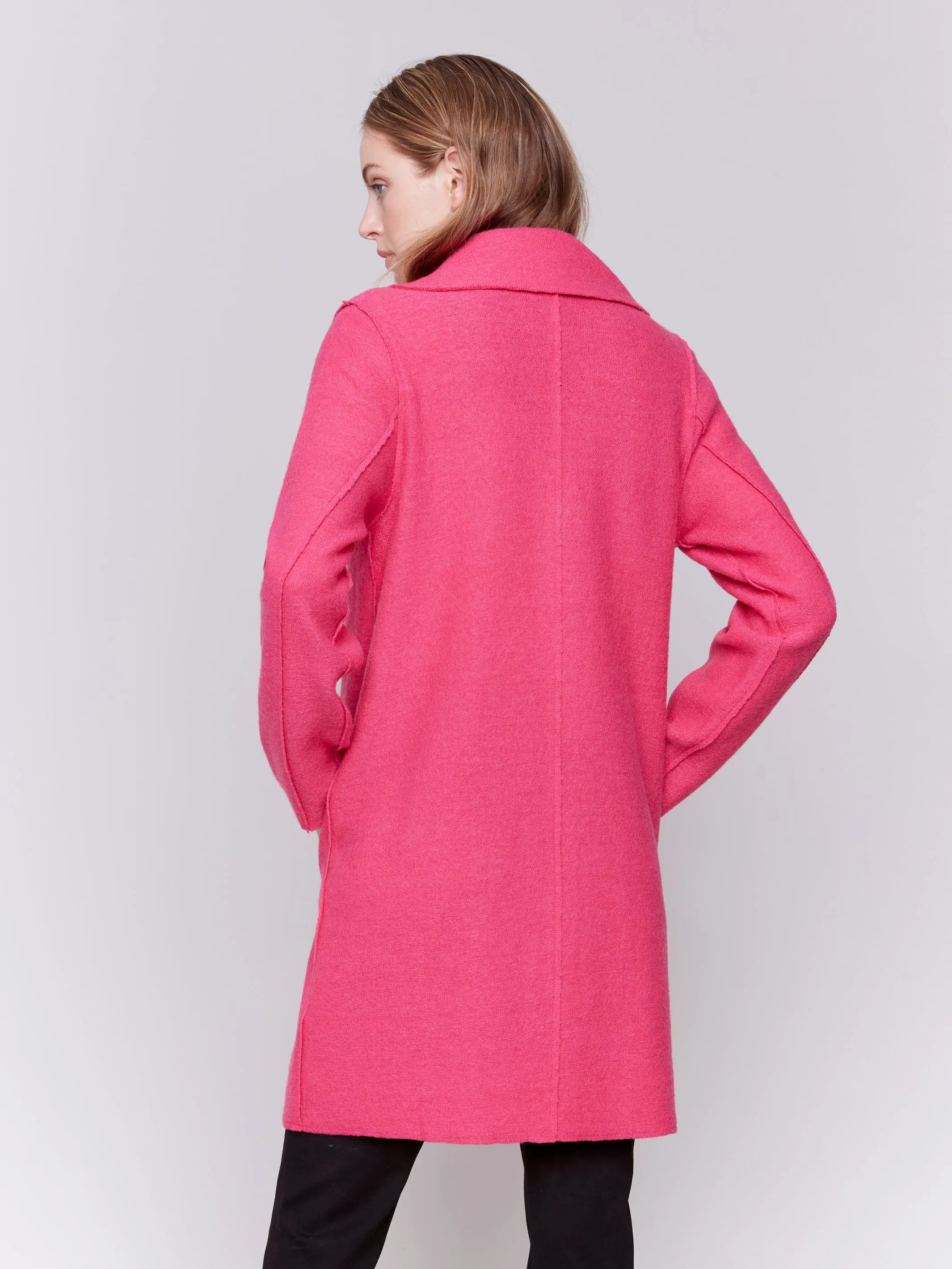 BOILED WOOL KNIT COAT