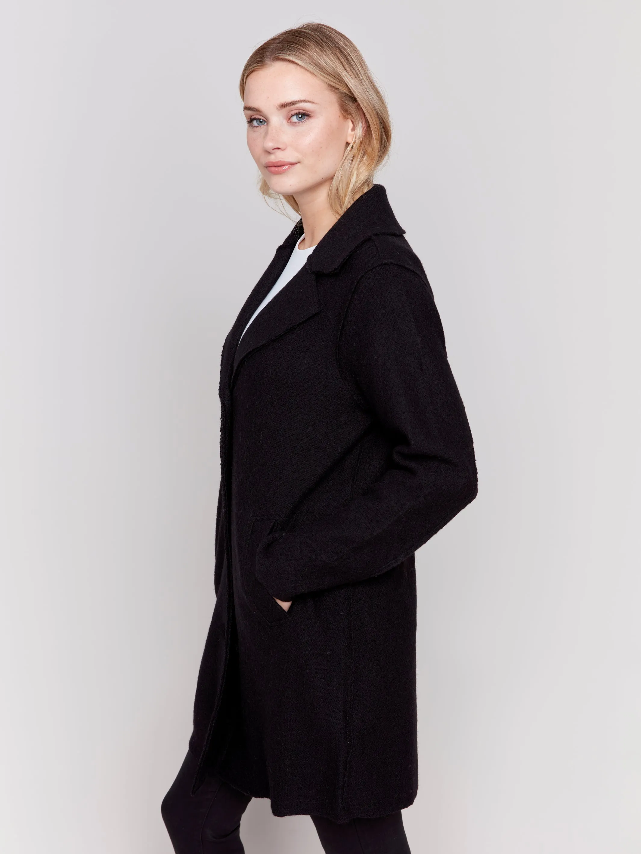 BOILED WOOL KNIT COAT