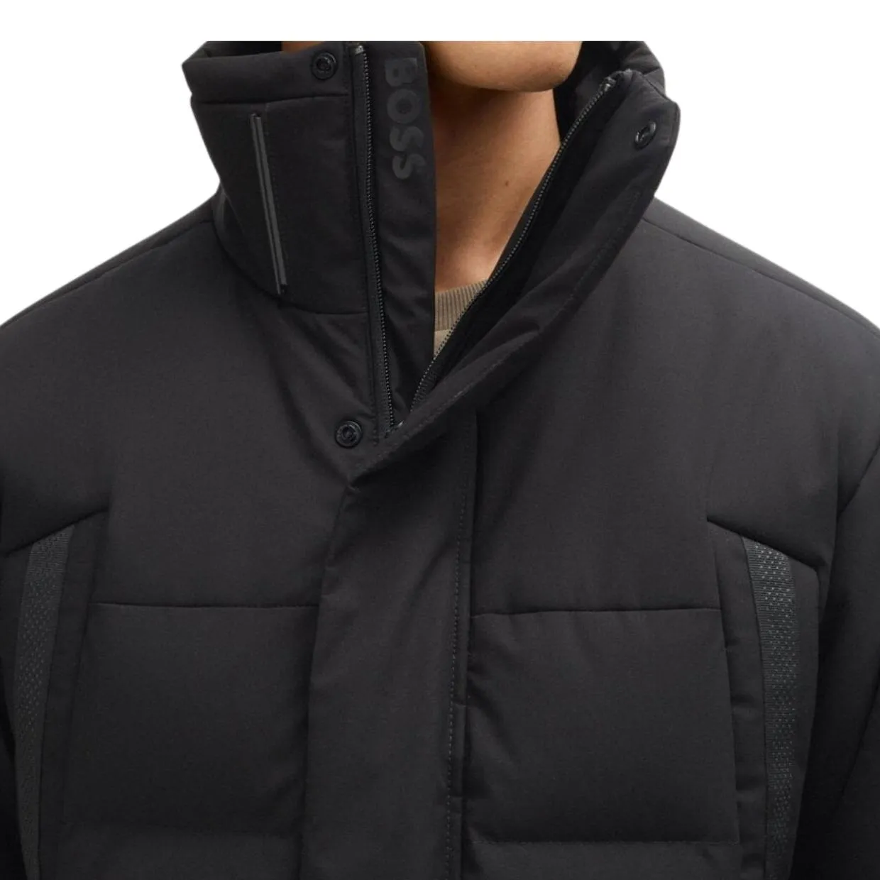 BOSS J_Havoc Water-Repellent Black Down Parka Jacket