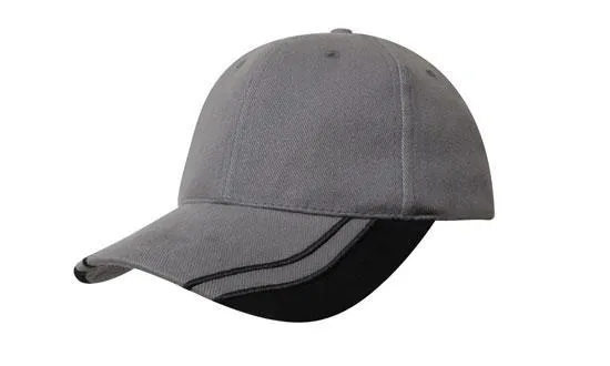 BRUSHED HEAVY COTTON CAP WITH CURVED PEAK INSERTS