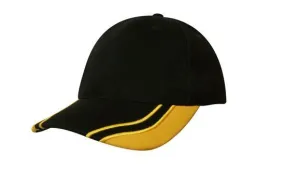 BRUSHED HEAVY COTTON CAP WITH CURVED PEAK INSERTS