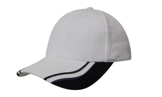 BRUSHED HEAVY COTTON CAP WITH CURVED PEAK INSERTS