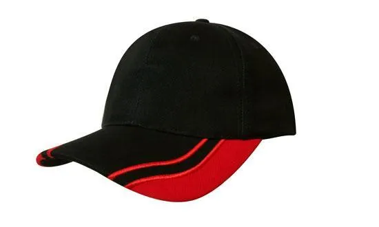 BRUSHED HEAVY COTTON CAP WITH CURVED PEAK INSERTS