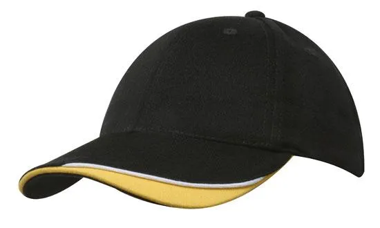 BRUSHED HEAVY COTTON CAP WITH INDENTED PEAK