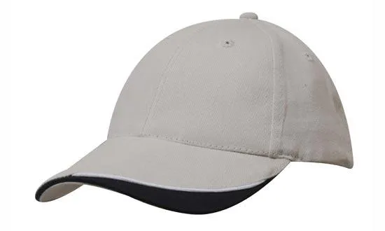 BRUSHED HEAVY COTTON CAP WITH INDENTED PEAK