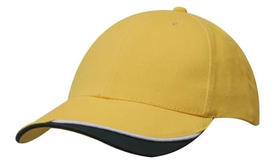 BRUSHED HEAVY COTTON CAP WITH INDENTED PEAK