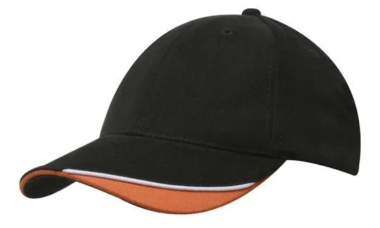 BRUSHED HEAVY COTTON CAP WITH INDENTED PEAK