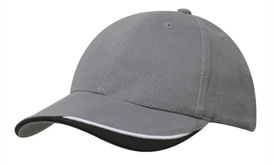 BRUSHED HEAVY COTTON CAP WITH INDENTED PEAK