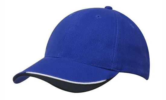 BRUSHED HEAVY COTTON CAP WITH INDENTED PEAK