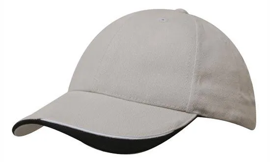 BRUSHED HEAVY COTTON CAP WITH INDENTED PEAK