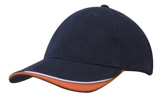 BRUSHED HEAVY COTTON CAP WITH INDENTED PEAK